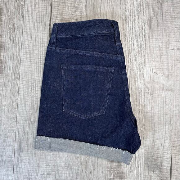 Universal Thread Vintage Midi Dark Wash Shorts Women's 0/25R Cuffed Jean Denim - Picture 4 of 5